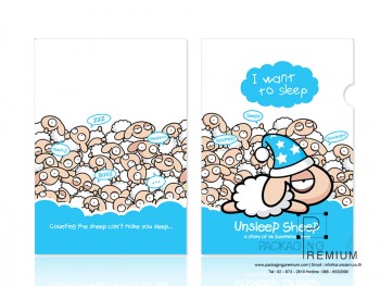 แฟ้มซองเอกสาร A4 Unsleep Sheep ฟ้า